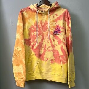 NWT Lira MFG Co Pink Yellow Multicolor Tie Dye Hoodie